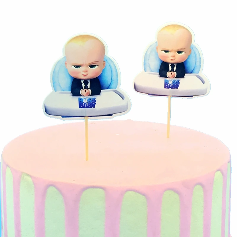 720 шт. кавайный маленький босс мальчик босс Капкейк с надписью «Baby» Топпер фруктовый торт топперы карта вставляется зубочистка Флаг Дети День Рождения Декор