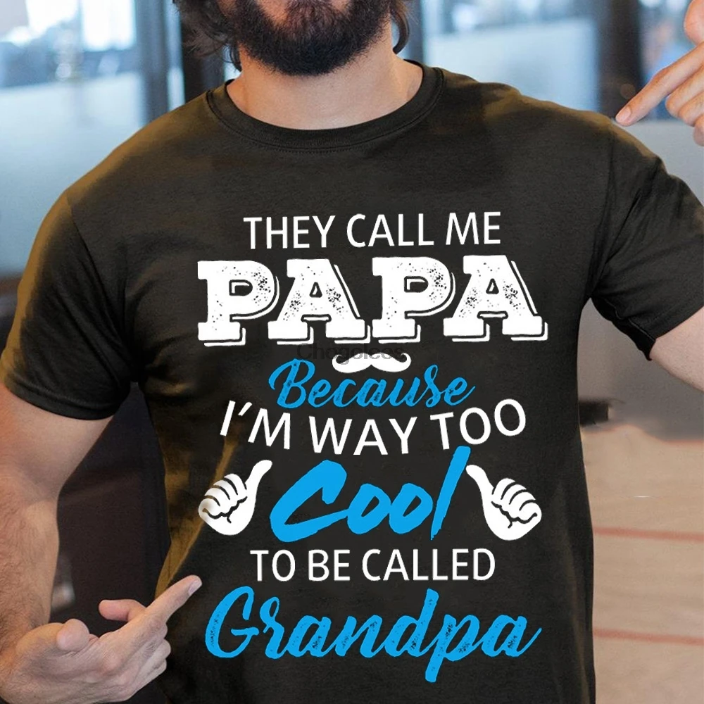 Меня зовут папа потому что я слишком крутая чтобы меня дедушка футболка - купить