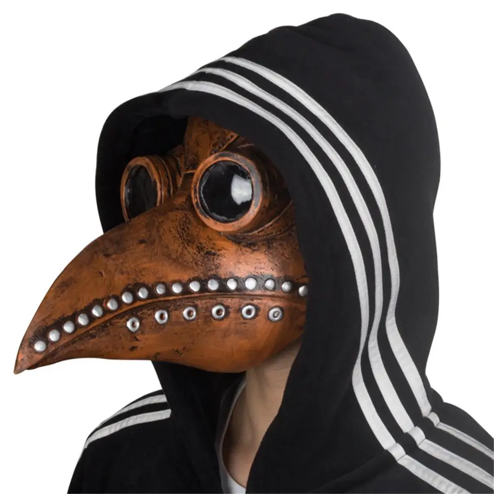 Женская маска Чумного доктора белые/черные латексные маски в виде птичьего клюва