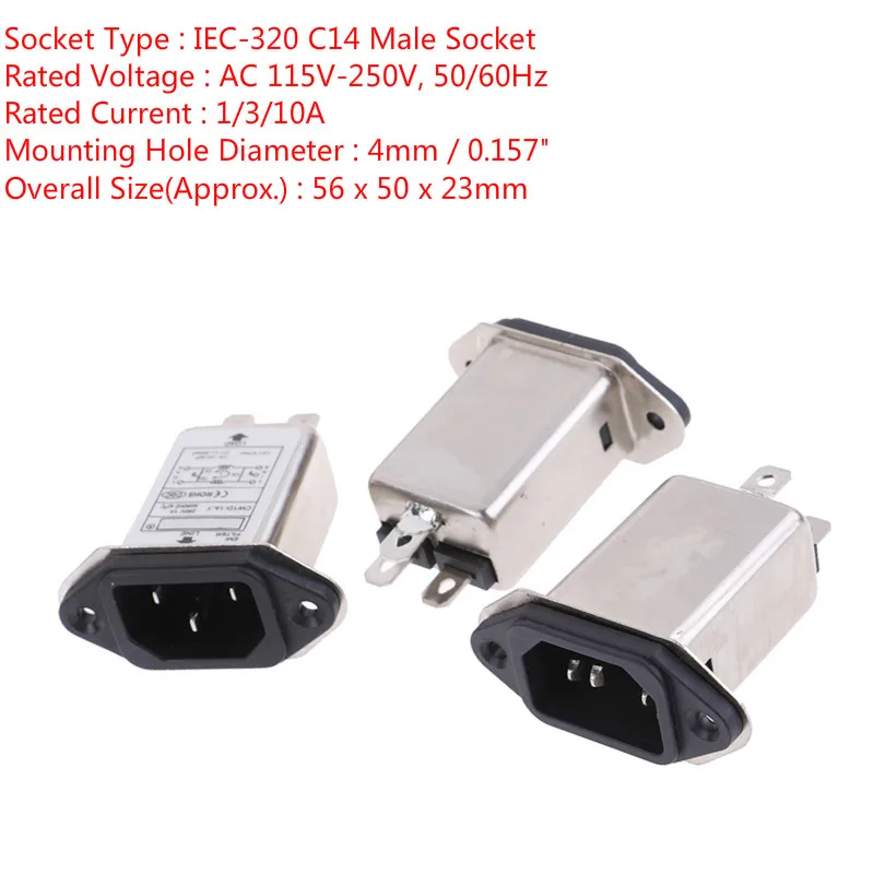 Фильтр IEC Socket EMI фильтр RFI AC 250 В 1A 3A 10A CW1D 1/3/10A T подавитель питания