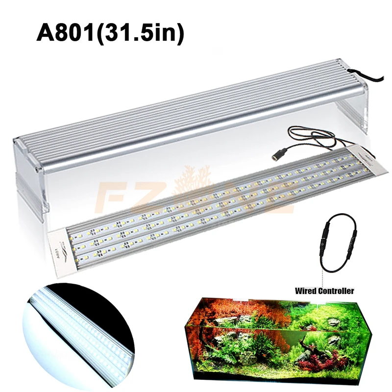 Chihiros A-Series 80 см, 90 см, 120 см, светодиодный светильник для аквариума, светильник для выращивания растений с крышкой, светильник для аквариума, подвесной светильник 5730, регулятор яркости лампы - Цвет: A801 for 80cm tank