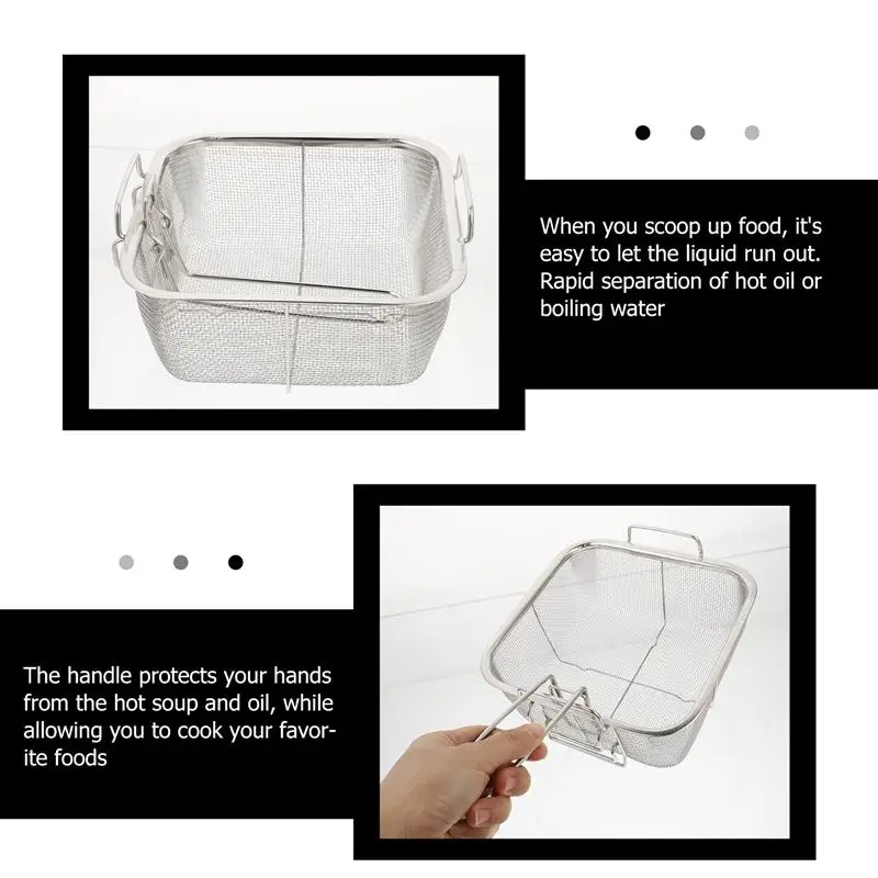 Корзина для жарки из нержавеющей стали сетчатая портативная корзина картофеля