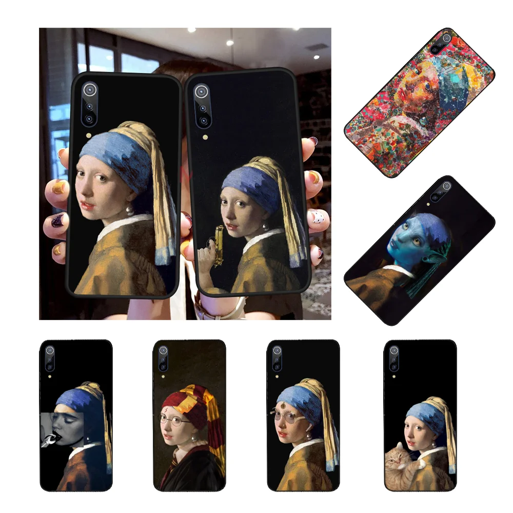 NBDRUICAI девушка с жемчугом Серьги Vermeer Мягкий силиконовый чехол для телефона Redmi Note 8