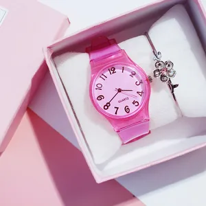 Детские часы, милые однотонные силиконовые резиновые прозрачные ремешки для мальчиков и девочек, наручные часы, часы, relogio montre enfant