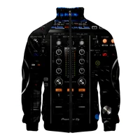 fashion innovative design electronic music 3d stand up collar zipper sweatshirt harajuku street hip hop style zipper jacket