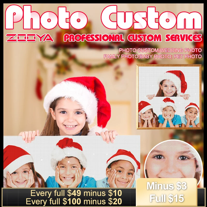 ZOOYA DIY Фото Рождество на заказ квадратная круглая Алмазная картина Алмазная вышивка крестиком 5D украшение дома AJ638d1