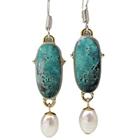 vintage creative ocean green opal earrings elegant and dynamic pearl drop dangle earrings party line up for birthday gifts