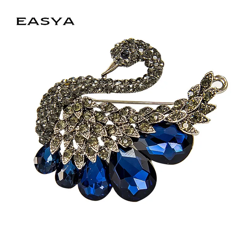 Брошь в виде лебедя с кристаллами и прозрачными стразы брошь булавки для женщин