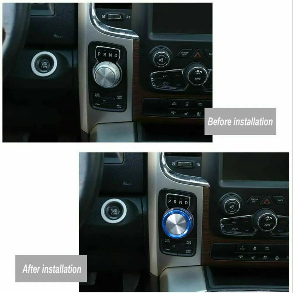 Ручка переключателя из алюминиевого сплава кольцевая Крышка для 2013-2017 Dodge Ram 1500