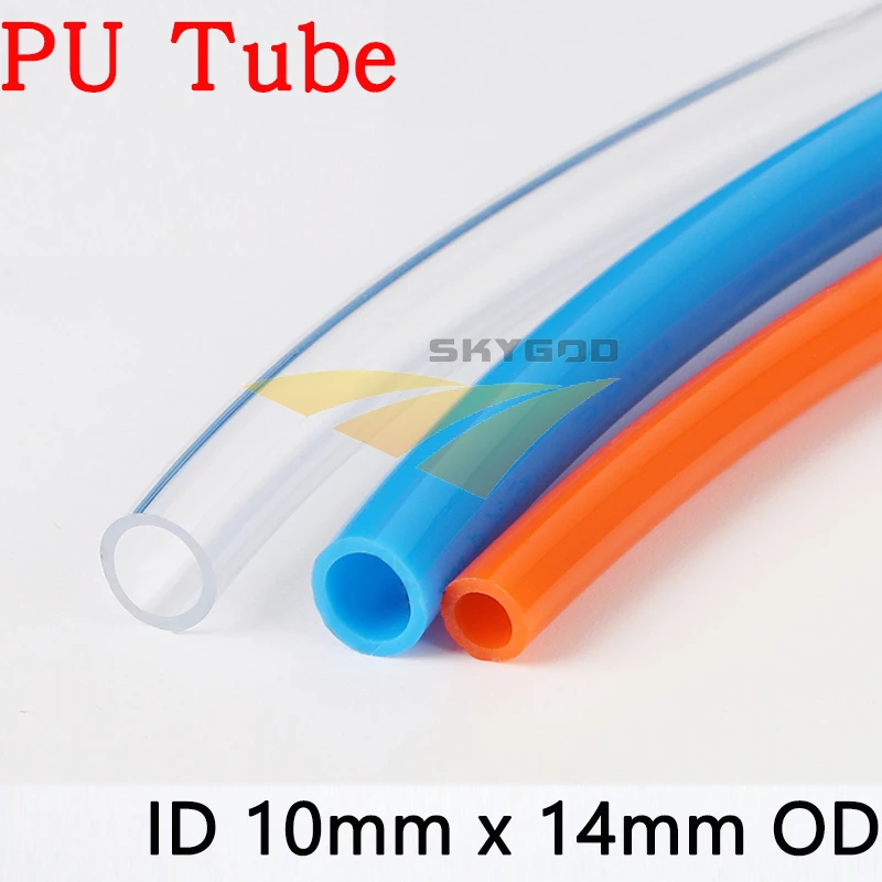 

ID 10mm x 14mm OD High Pressure PU Tube Pneumatic Parts Flexible Hose Water Air Gas Compressor Soft Pipe 1meter