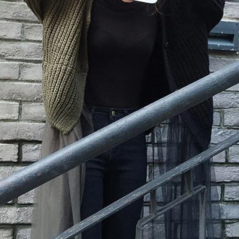 RealShe Long Cardigan Women Full Sleeve Patchwork Mesh Sweters for Winter Spring Casual Cashmere Sweater |