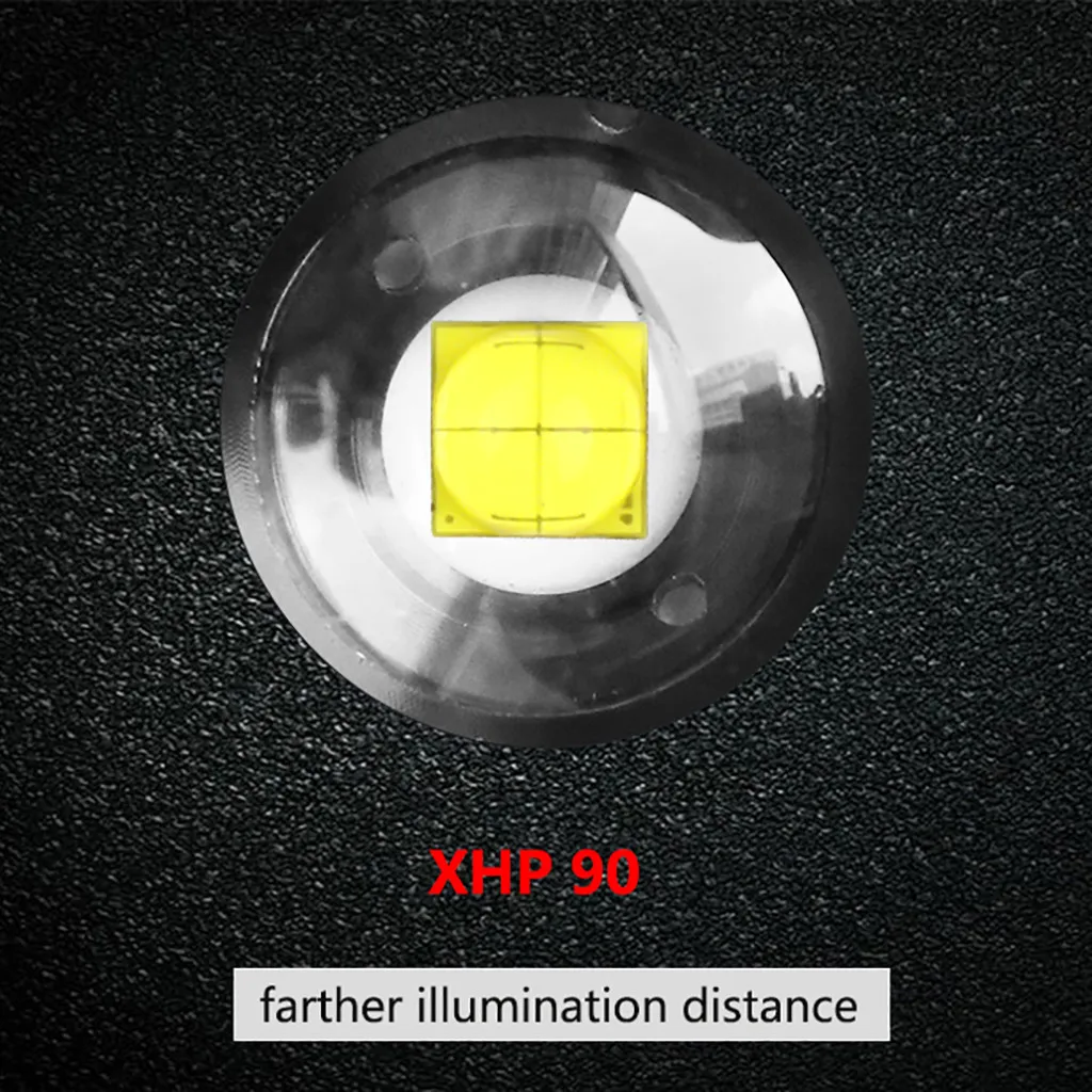 Наружные аксессуары, алюминиевый сплав XHP90, мощный светодиодный светильник, зарядка через usb, дисплей питания, 2500лм, водостойкий дизайнерский светильник