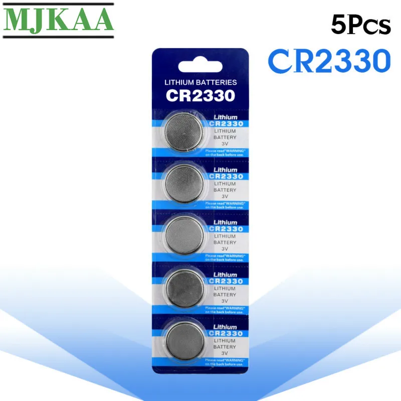 

MJKAA 5PCS CR2330 Button Batteries Lithium 3V CR 2330 BR2330 ECR2330 Coin Cell Battery for Watch Electronic Toy Remote