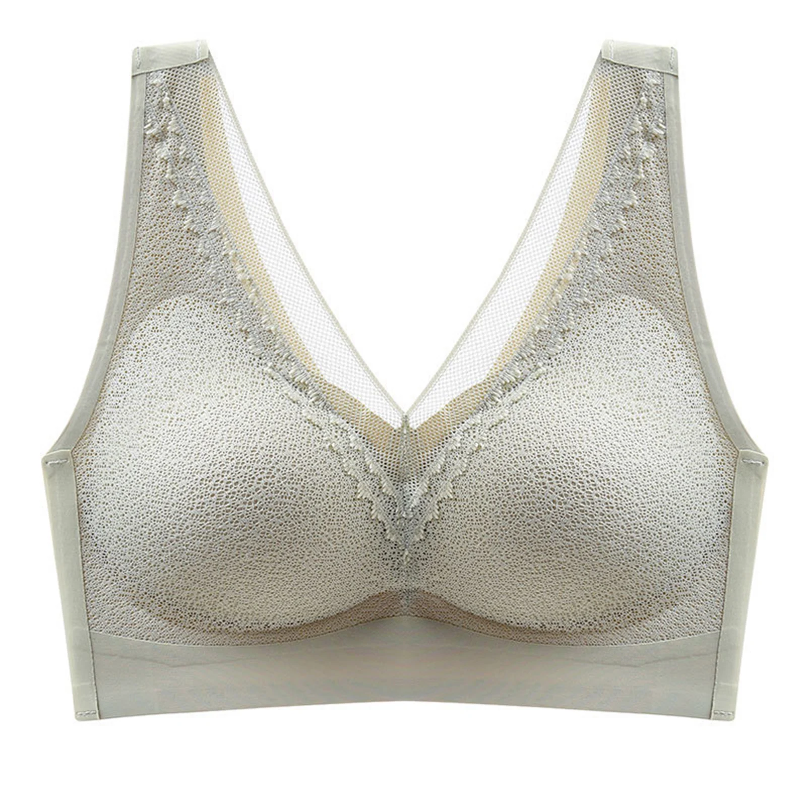 

Хорошая здоровый Для женщин комфорт Revolution для формовки, без проволоки, нижнее белье с кружевом бесшовные слегка выстроились V образным выре...