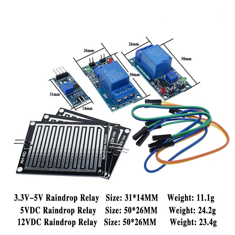 Датчик обнаружения дождя, модуль дождя и погоды, модуль влажности для Arduino, релейный модуль управления, модуль датчика дождевой воды