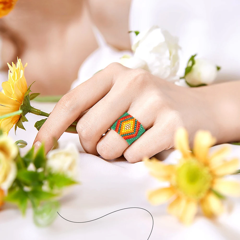 Go2Boho Miyuki бусы ручной работы Anillos Mujer женское кольцо трендовые кольца ювелирные