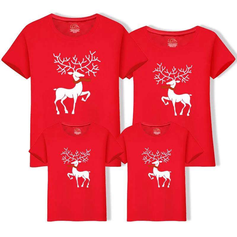 Рождественский олень семейный образ модные костюмы для Отца и Сына матери дочери