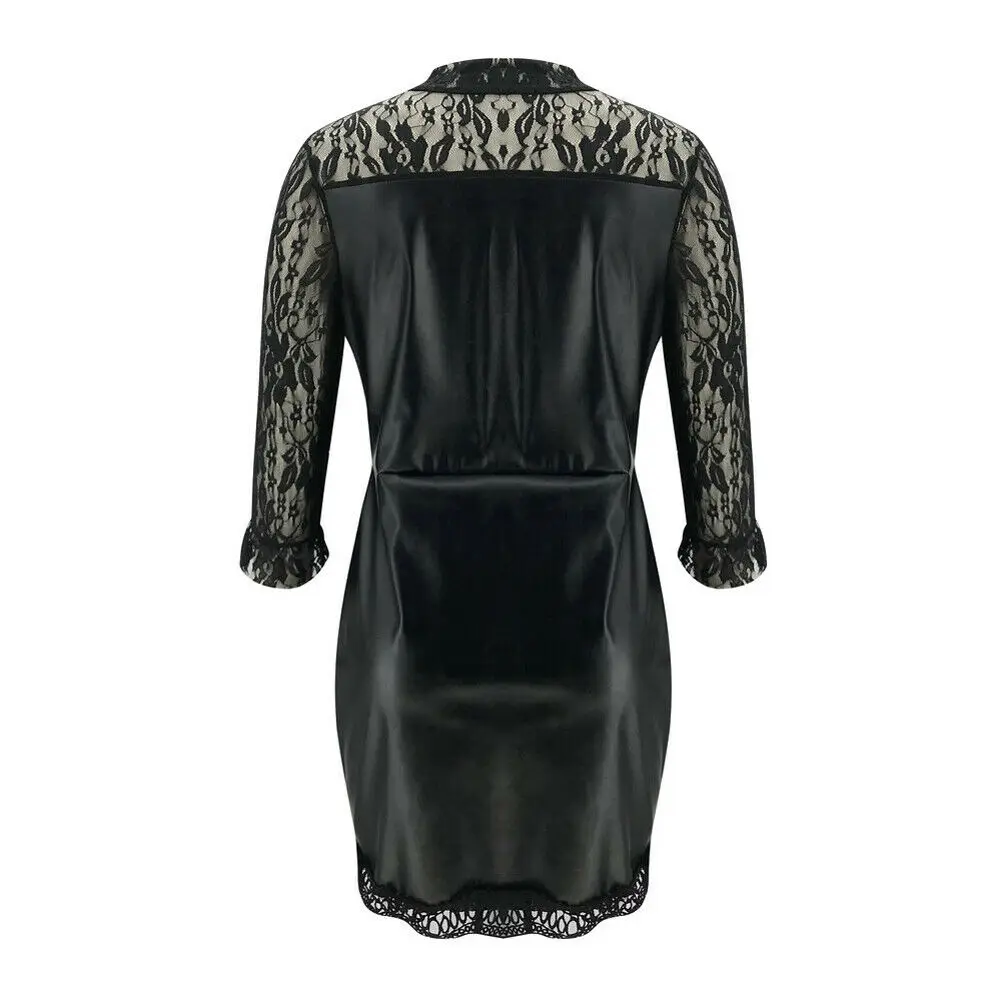Летнее женское модное сексуальное Новое кружевное платье с длинным рукавом и