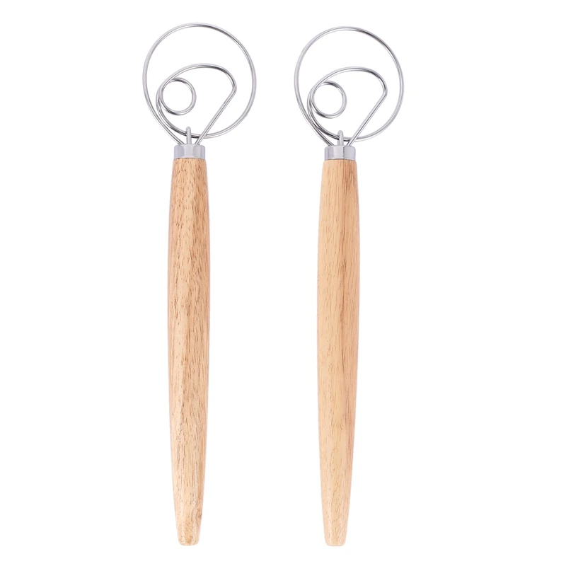

Professional-Grade Danish Dough Whisk Blender 2-Pack Baking Tools