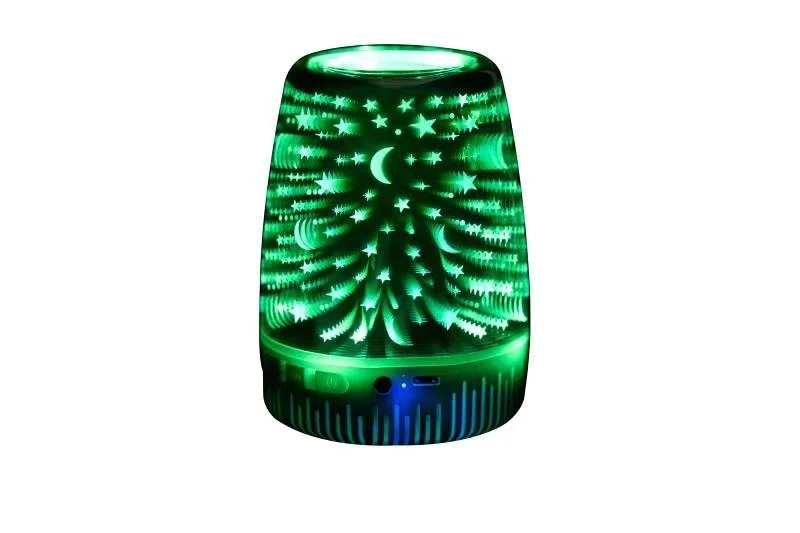 3D стекло световой эффект Bluetooth динамик, ночник Bluetooth с динамиком, динамик для вечерние, регулировка атмосферного воздуха