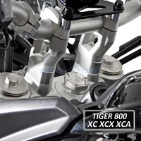 silver for tiger 800 xc xcx xca new motorcycle handlebar risers with offset height adapter