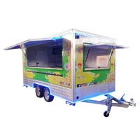 square mobile food trailers street ice cream cart for juiceoutdoor food truck for sale