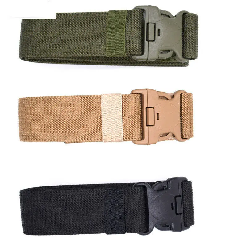 140cm Outdoor Tactical Belt Men's Military Army Thicken Canvas Adjustable Waistband Men Women Sport Military Plastic Buckle Belt