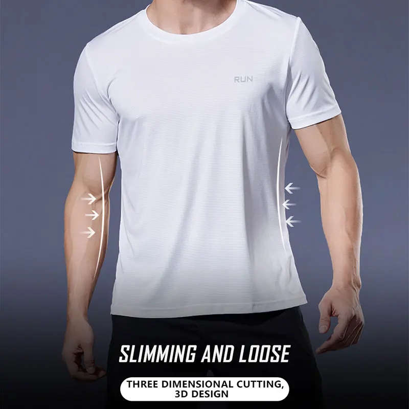 2023 Polyester Gym Shirt Sport T Shirt Men Short Sleeve Running Shirt Men Workout Training Tees Fitness Top Sport T-shirt