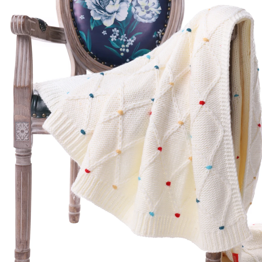 Battilo кабель вязать красочные ручной работы фарфоровое белое одеяло 60 &quotX 50&quot|knit