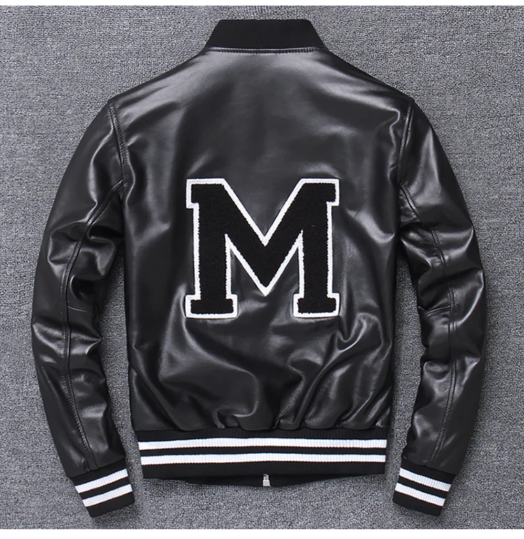 

YR!Free spring shipping.Men.2021 genuine jacket.fashion soft sheepskin coat.classic casual baseball leather clothes