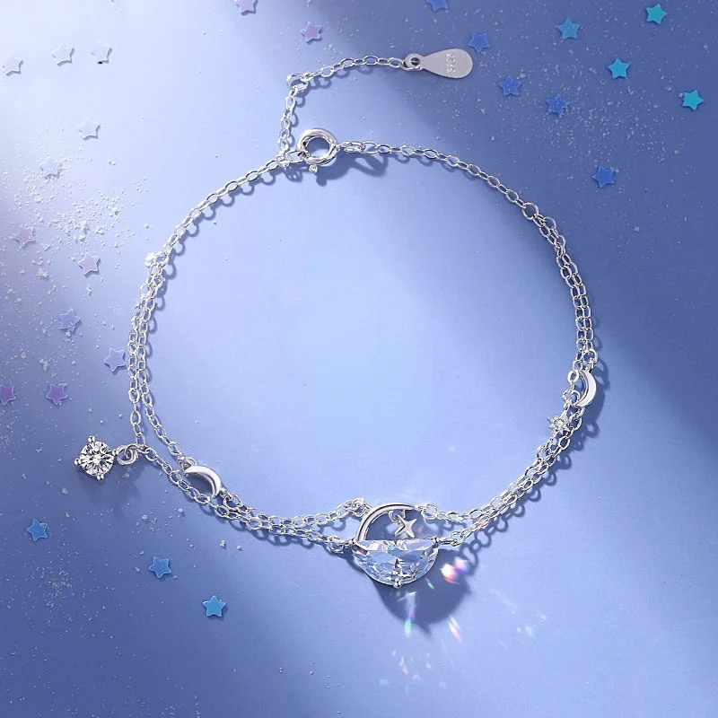 

S925 Sterling Silver Qingquan Double-layer Bracelet Mori Bracelets Girlfriends Jewelry Girlfriend Birthday Gift Bracelet Charm