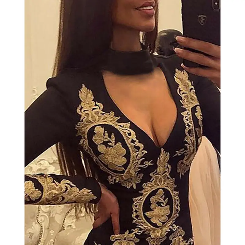 

women long dress tiger skin pattern long sleeve o-neck 2019 autumn ladies elastic skinny party club dress fashion clothes