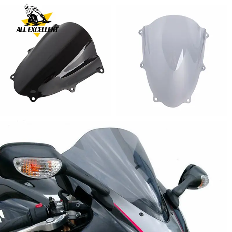 

For Suzuki GSXR 1000 GSXR1000 K17 K18 2017 2018 2019 Windshield WindScreen Motorcycle Double Bubble Wind Deflectors Black Smoke