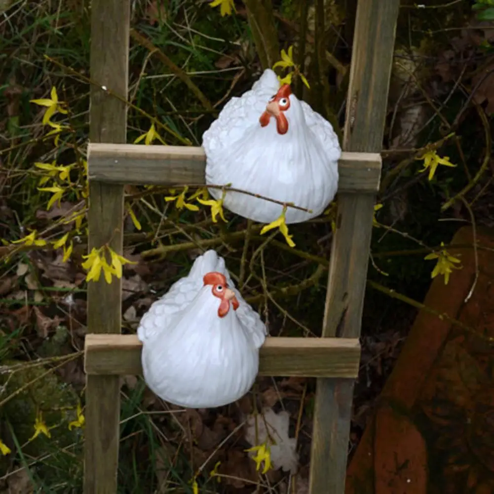 

Hen Resin Statue Waterproof Rust-proof Ladder Craft Ornaments Hen Figurine Yard Art Decor Chicken Garden Lawn Decor