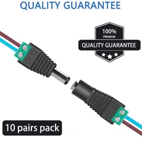 3 5 10 pairs dc male female power connector 5 5mm x 2 1mm dc power cable connector for 5050 2835 led strip light cctv camera 12v