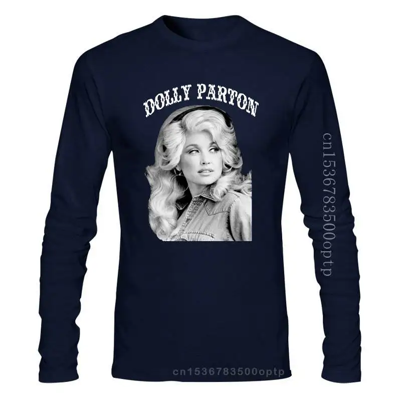 

New Dolly Parton Men Bw Portrait Arc Logo T Shirt Black