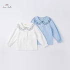 DK1220180 демисезонная детская одежда в стиле Дейва Беллы, детская модная Однотонная рубашка с героями мультфильмов, высококачественные модные футболки для девочек