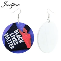 jweijiao custom afro africa wooded earring charms 60mm round pendant picture printed hiphop jewelry wd177