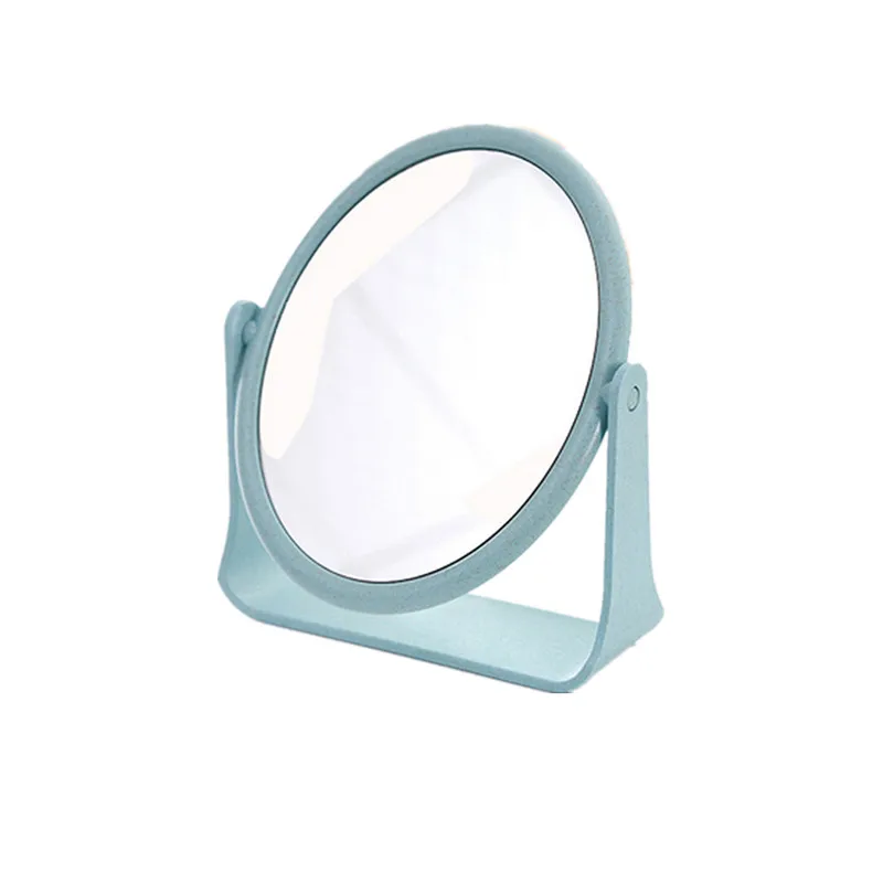 Настольное косметическое зеркало пластиковое вращающееся двухстороннее