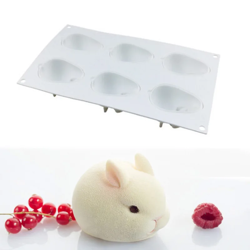

Silicone Bunny Cake Molds Reusable Non-stick Easy Release Mousse Rabbit Mold For Easter Mousse Cake Baking Chocolate Dessert