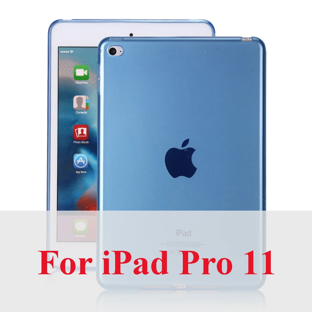 Конфеты прозрачный тонкий чехол из термопластичного полиуретана для iPad Pro 11 9,7 крышка пластыри на гелевой основе защитный чехол для iPad 2/3/4, 5, 6, Air1 Air2 Капа - Цвет: For pro 11 Blue