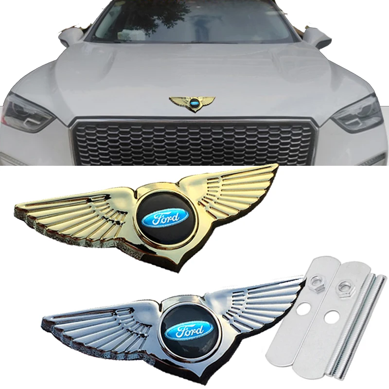 

Автомобильный значок, наклейка с передними крыльями радиатора, эмблема, наклейка для Ford Mustang Explorer Fusion Focus MK2 MK3 MK8 1 2 3 Mondeo Kuga Ecosport