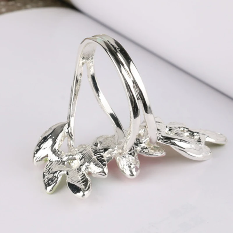 Luxurious Temperament Flowers Rings For Women Sliver Wedding Engagement Party Jewelry Romantic Valentine's Gifts | Украшения и