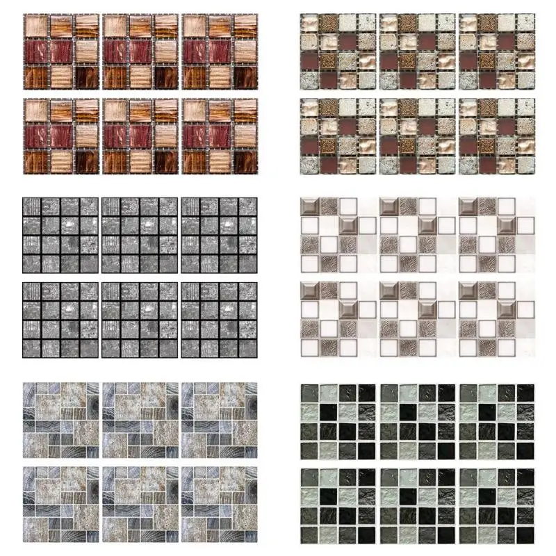 6 шт. ПВХ наклейки самоклеющиеся водонепроницаемые поверхность покрыта пленкой