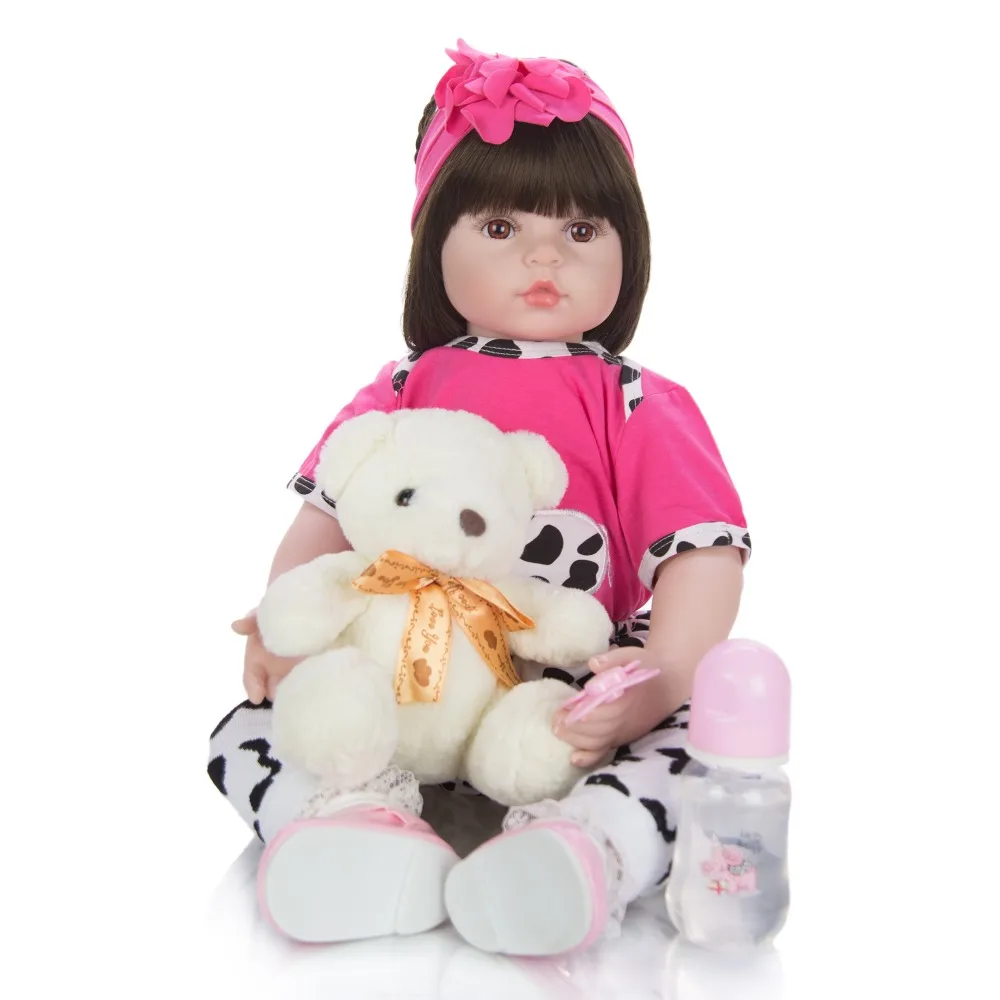 Настоящая детская кукла реборн 24 &quotсиликоновые виниловые конечности мягкие