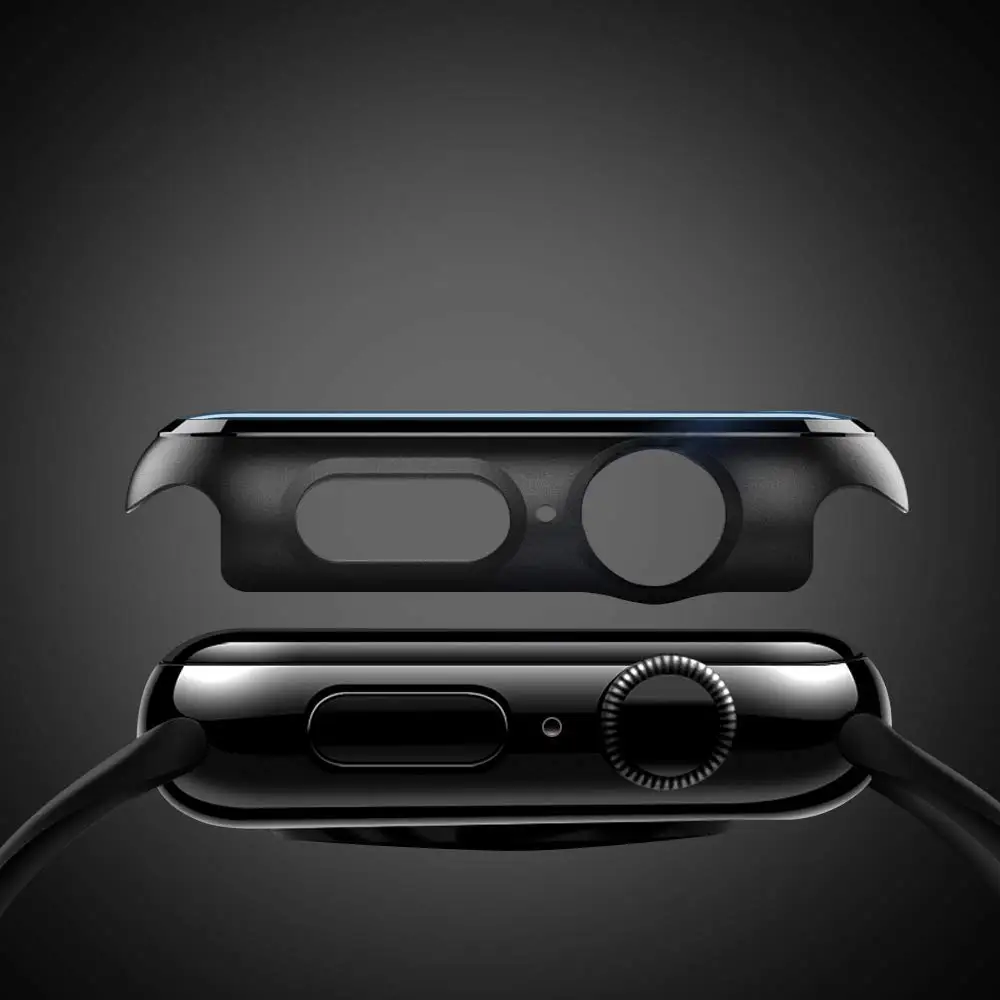 Tempered glass Case for Apple watch series 5 4 3 2 matte Plastic bumper hard frame cover iwatch 44mm 40mm 38mm 42mm Accessories | Наручные