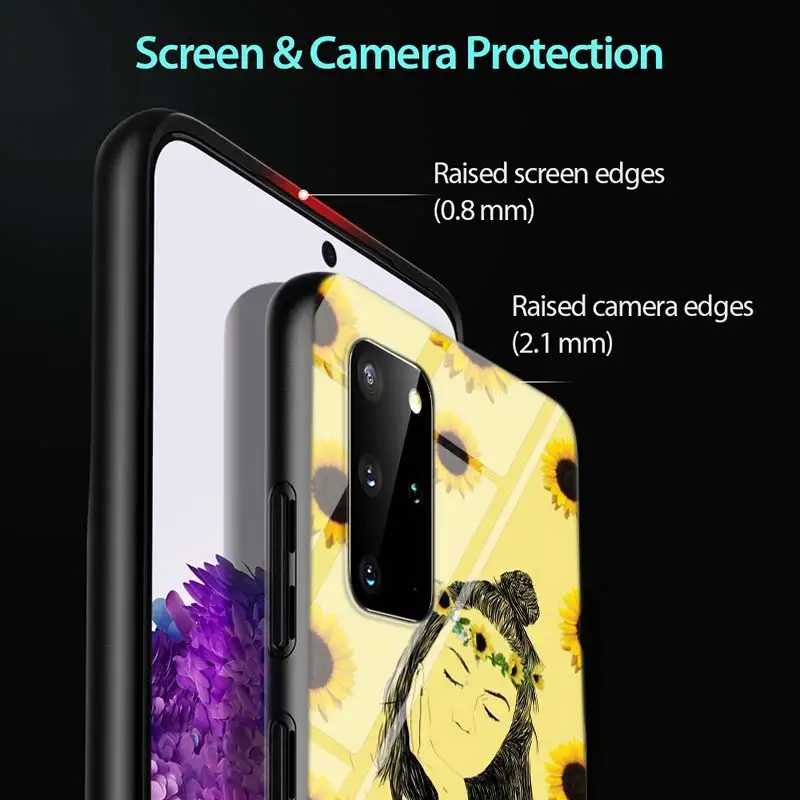 

keep smile yellow For Samsung Galaxy A71 A51 (5G) A41 A31 2020 A21S A11 A90 A70S A10S A30S A50S Gloss Black Phone Case