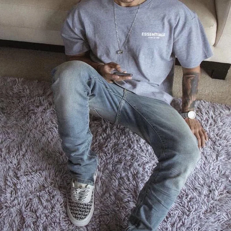 

2021 new fahsion Essentials embroidered short-sleeved men and women couple loose T-shirt high street hip-hop