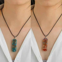 natural 7 chakra orgone energy healing pendant necklace for women chakra stones necklace
