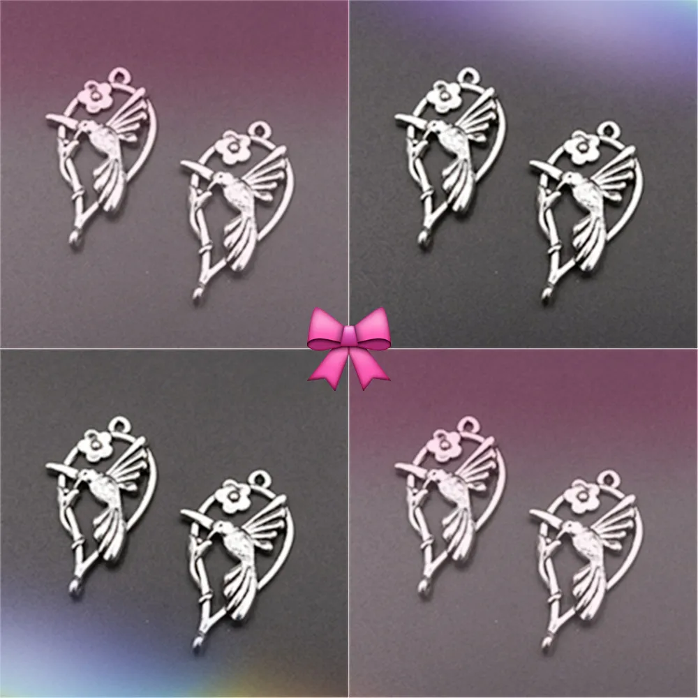 10 шт посеребренные подвески в виде Колибри ретро ожерелье браслет DIY иных